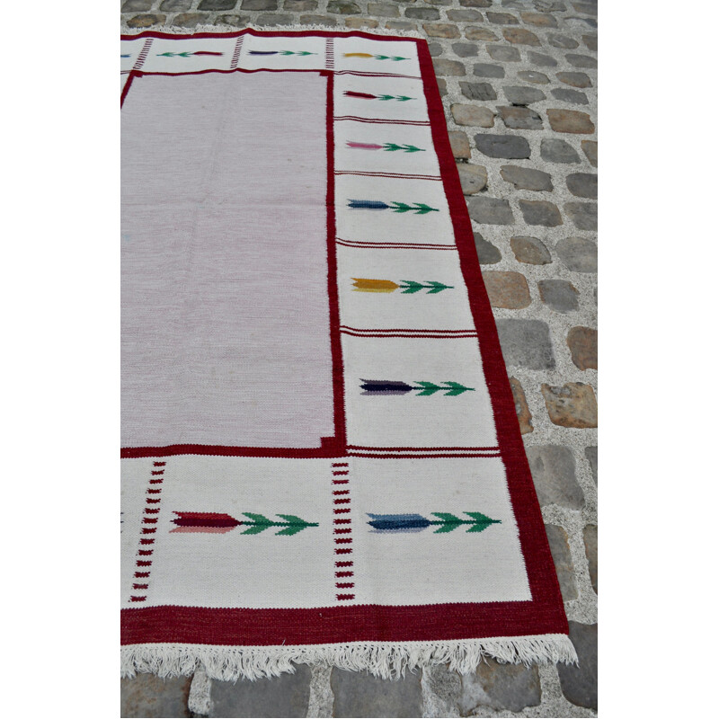 Large scandinavian vintage Rollakan rug in wool 1960