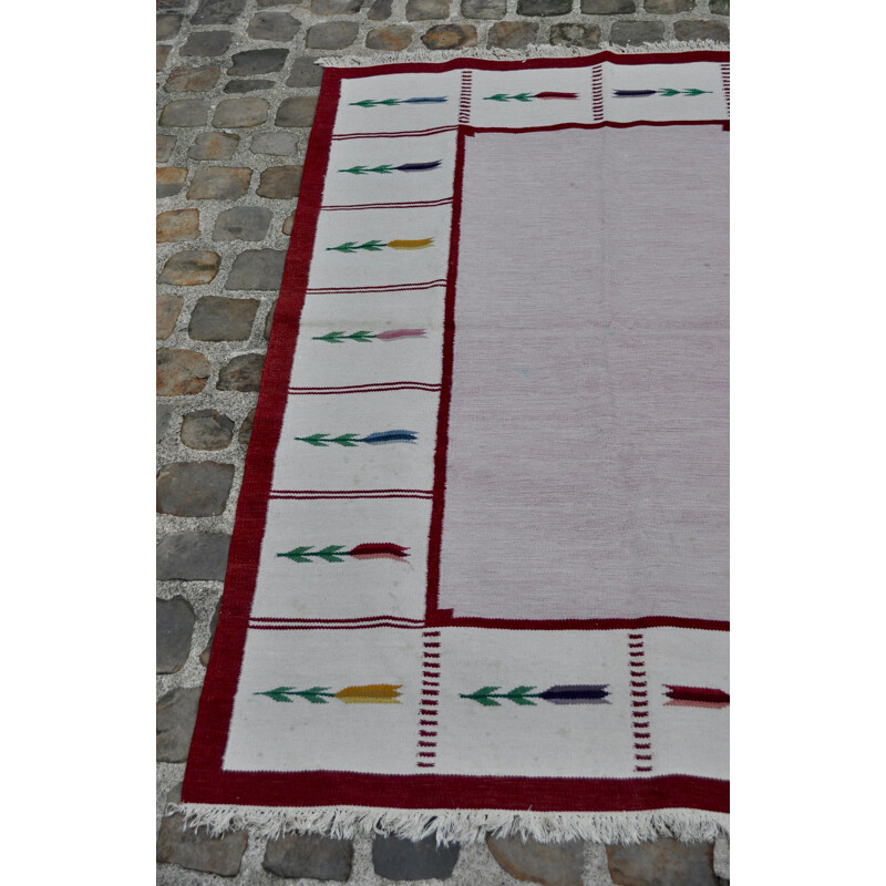 Large scandinavian vintage Rollakan rug in wool 1960