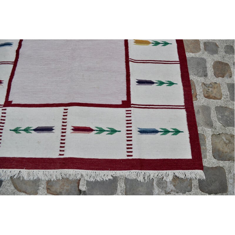 Large scandinavian vintage Rollakan rug in wool 1960