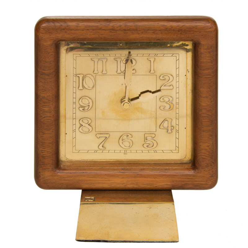 Horloge vintage en bois de teck 1960