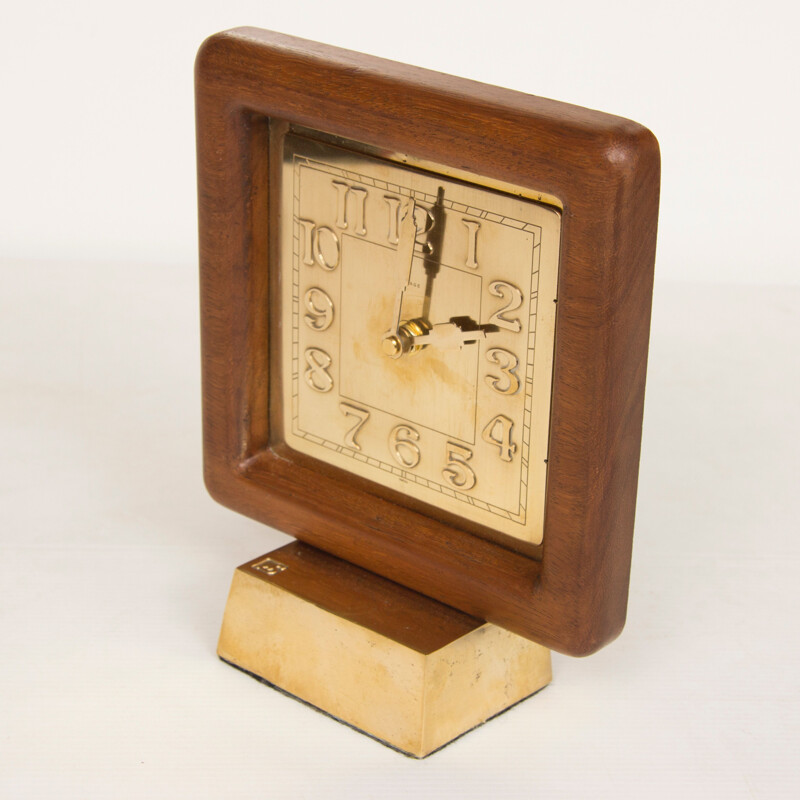 Orologio vintage in legno di teak 1960