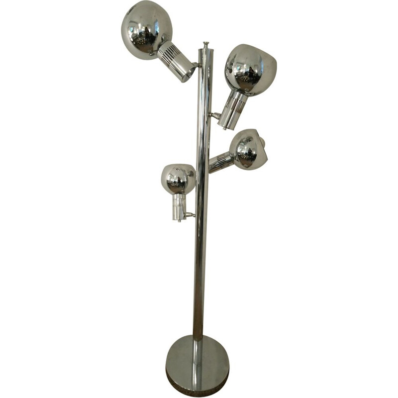 Vintage floor lamp in chrome 4 spots