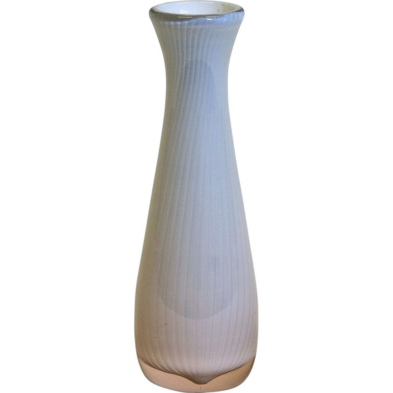 Vase blanc vintage par Hermann Bongard