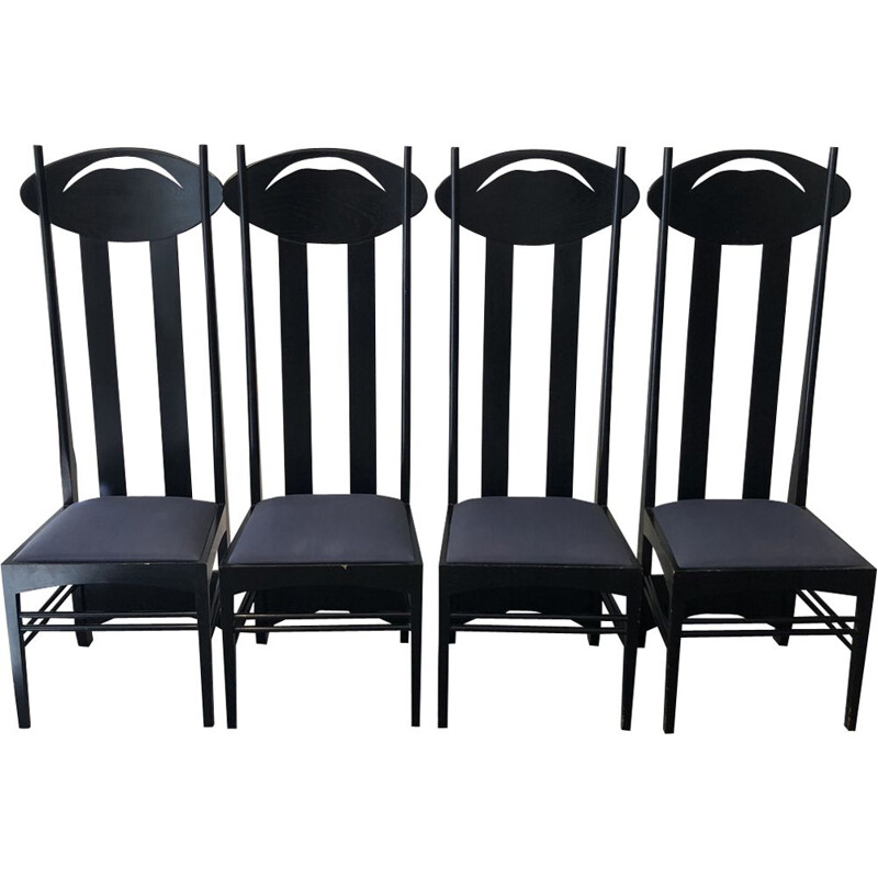 Set of 4 Argyle chairs by Charles Rennie for Cassina 