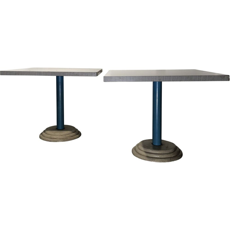 Pair of vintage tables Kroma by Antonia Astori for Driade, Italy 1984