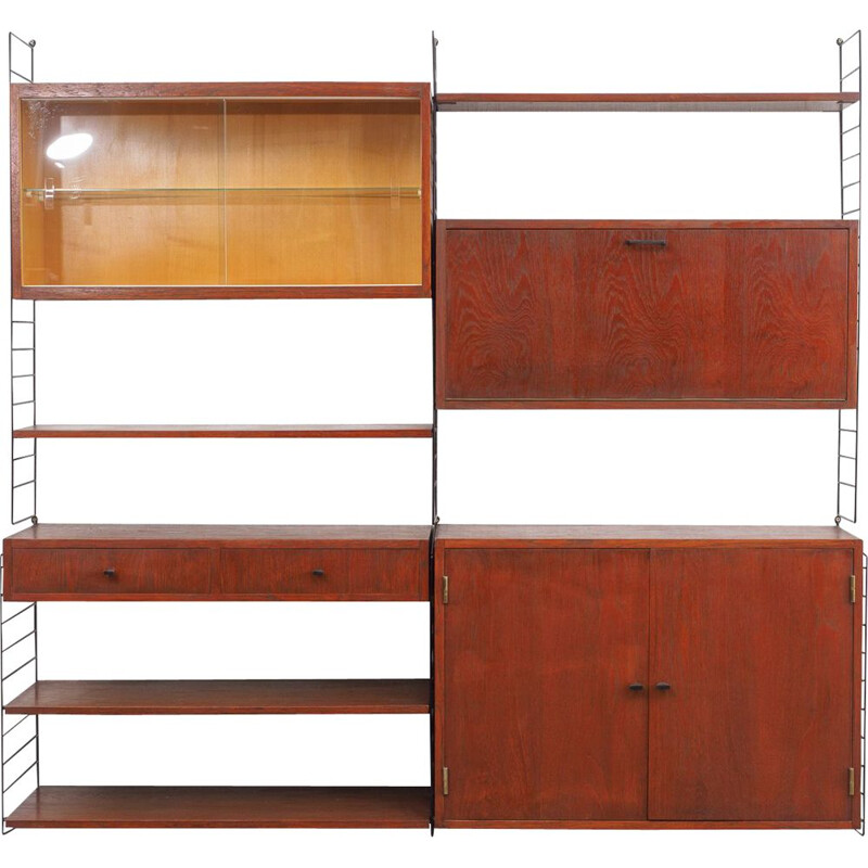 Vintage shelving system in teak modular 1960s