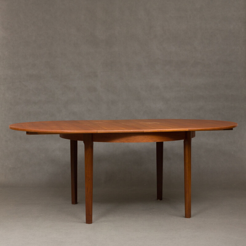 Vintage danish teak table with two hidden leaves 1960