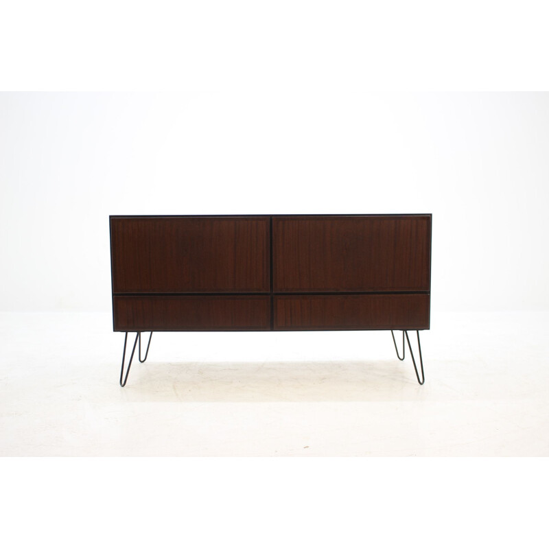 Vintage chest of drawers by Oman Junn in mahogany and iron 1960