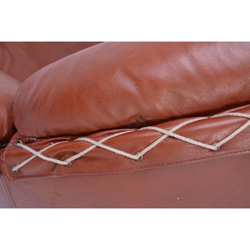 Vintage armchair for Ryesberg in brown leather 1970