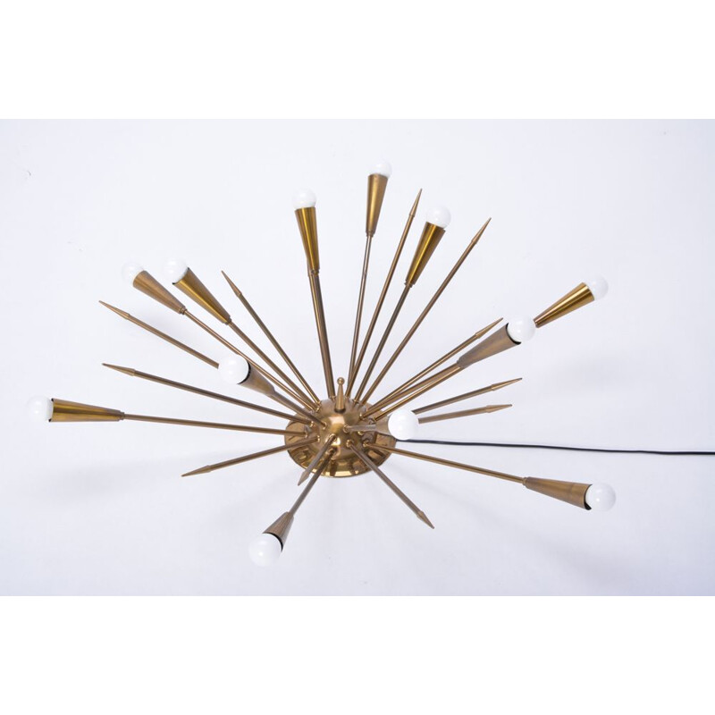 Vintage italian Sputnik hanging lamp in brass 1950