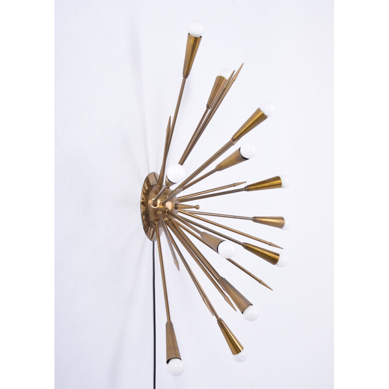 Vintage italian Sputnik hanging lamp in brass 1950