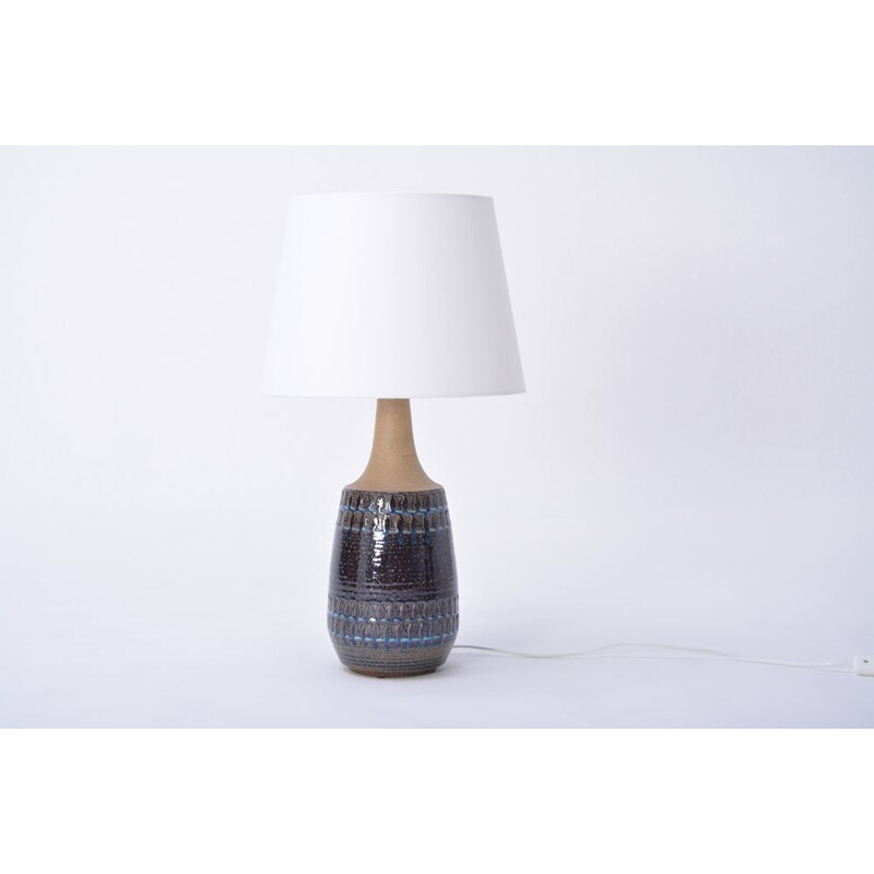 Lampe vintage danoise pour Soholm Stentoj en céramique bleu 1970