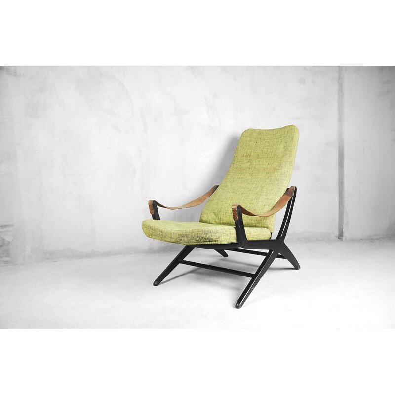 Vintage Joker armchair for IKEA in wood and green fabric 1950