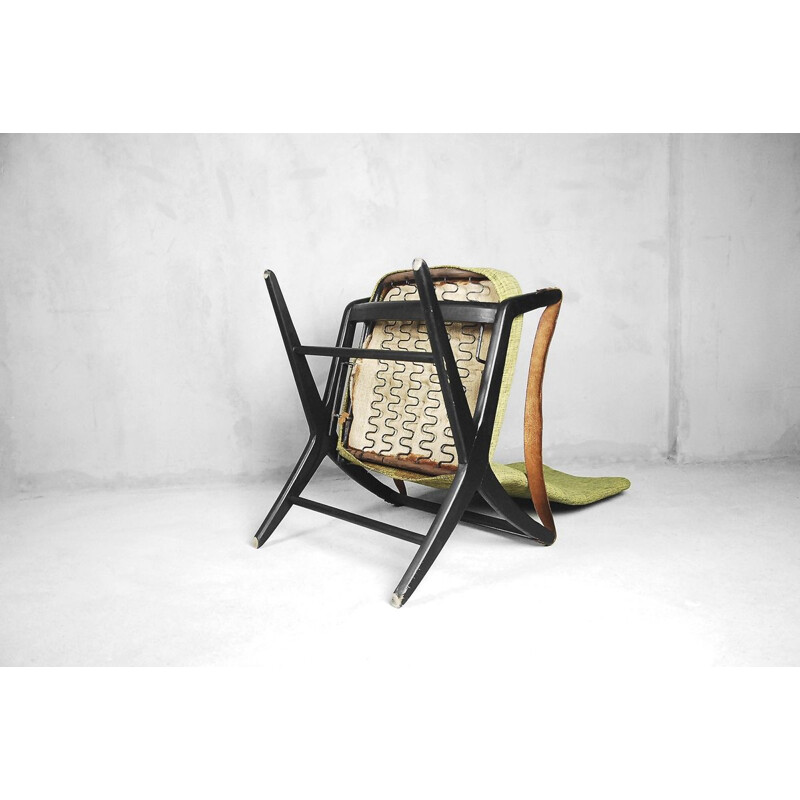 Vintage Joker armchair for IKEA in wood and green fabric 1950