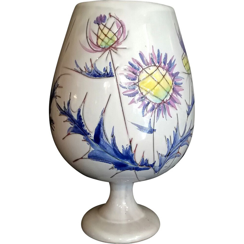 Vase vintage français en céramique blanche 1960