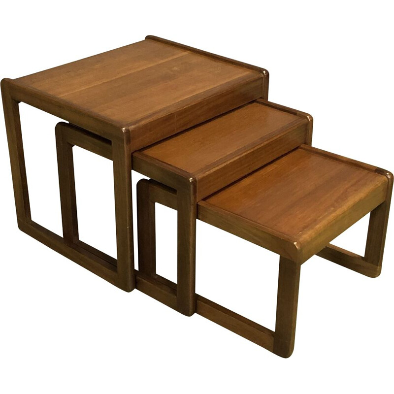 Vintage nesting tables in teak 70s