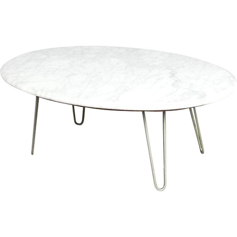 Vintage italian coffee table in white marble 1970
