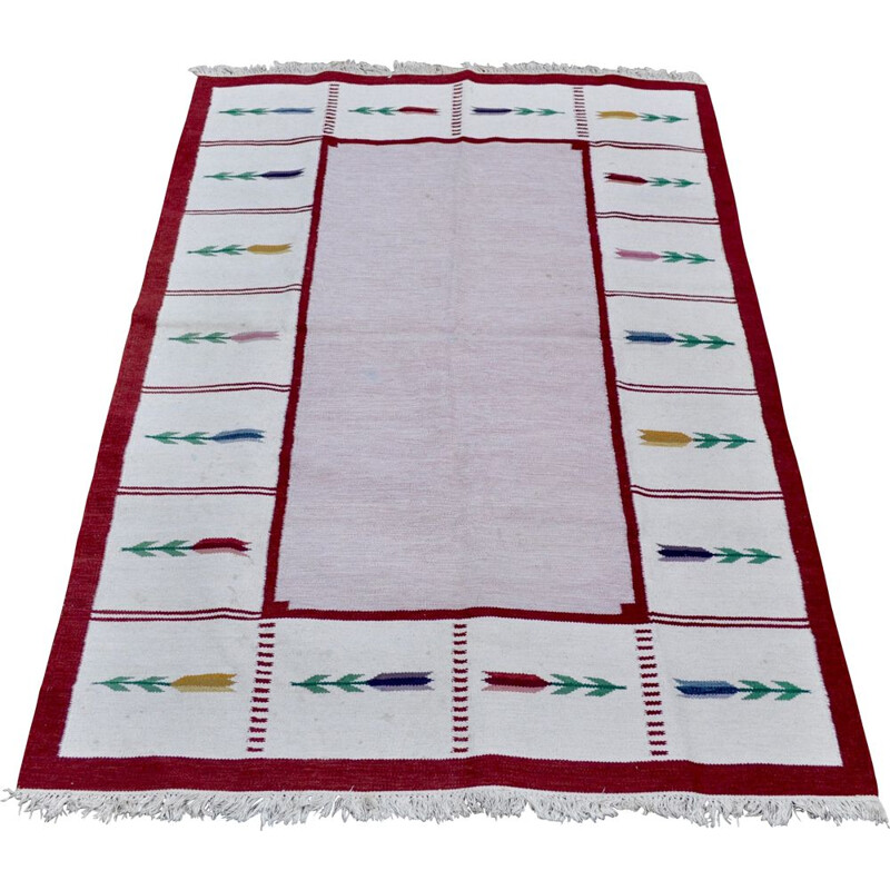 Large scandinavian vintage Rollakan rug in wool 1960