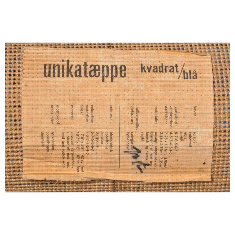 Alfombra danesa vintage de Nanna y Jorgen Ditzel para Unikaeteppe, Dinamarca 1960