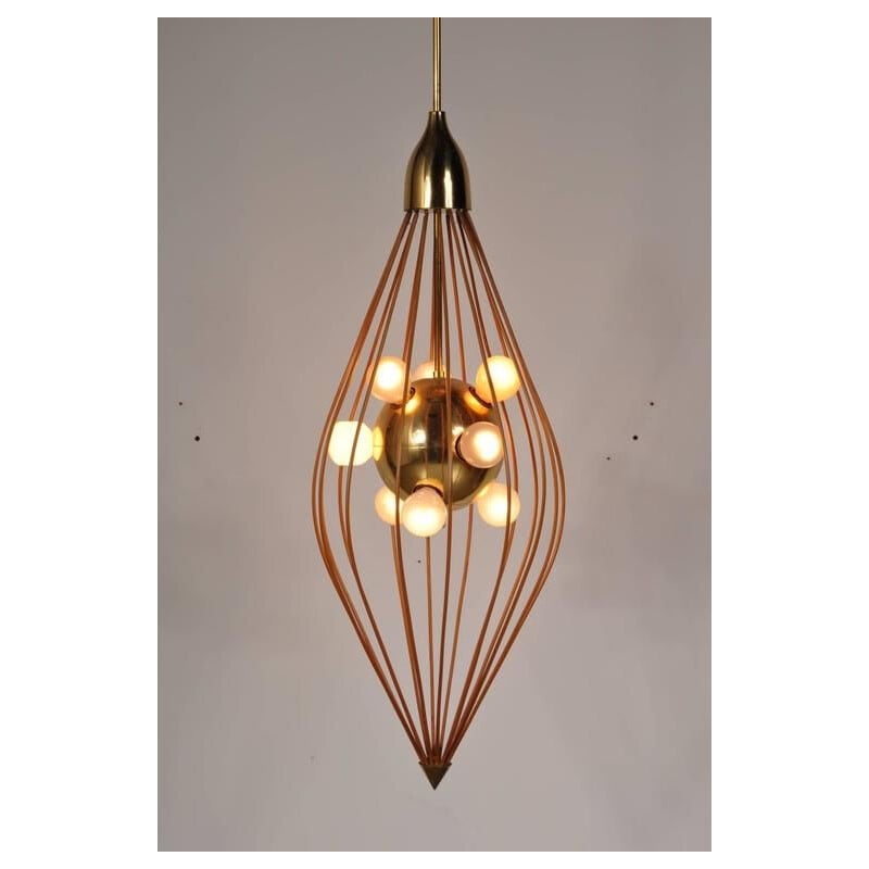 Vintage copper and brass ceiling light