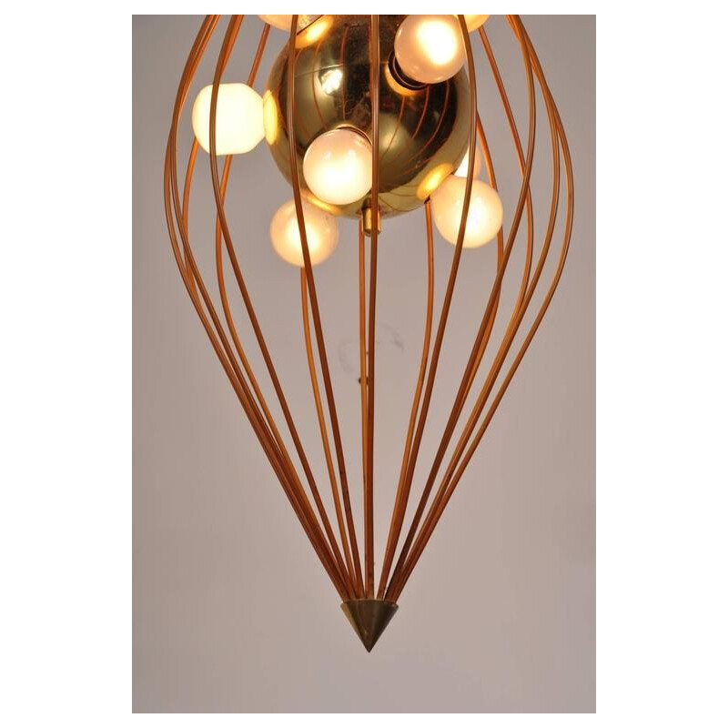 Vintage copper and brass ceiling light