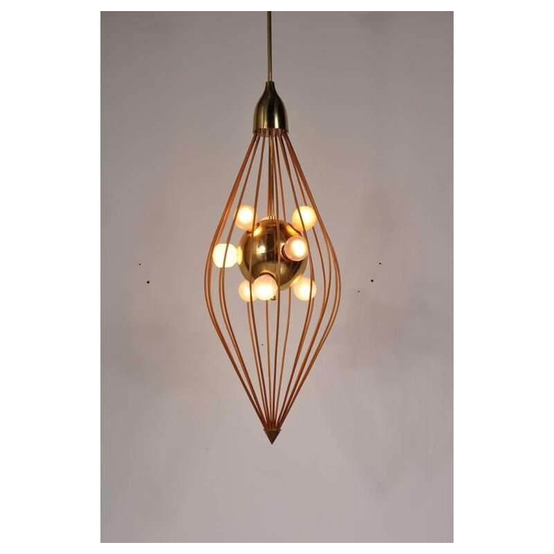 Vintage copper and brass ceiling light