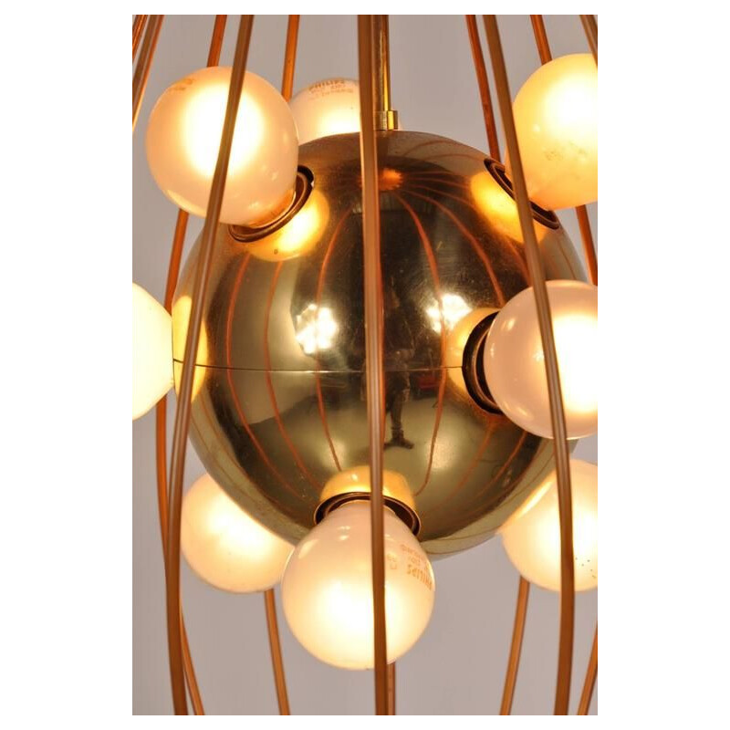 Vintage copper and brass ceiling light