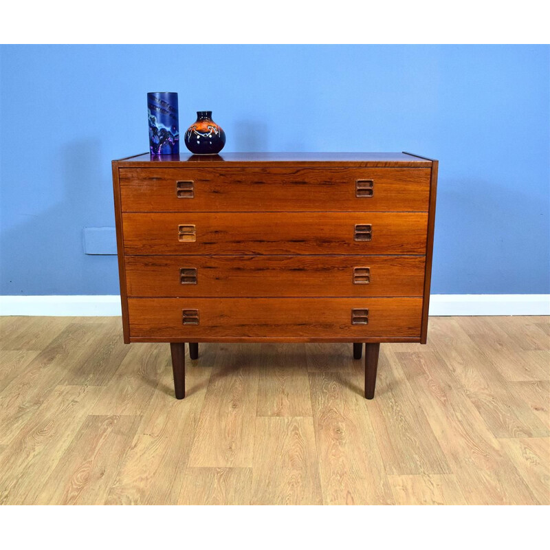 Vintage Danish Rosewood Chest of 4 Drawers, 1960-70s