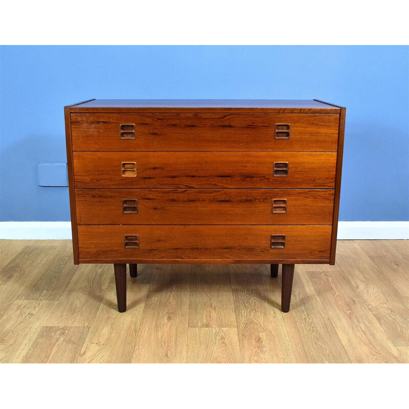 Vintage Danish Rosewood Chest of 4 Drawers, 1960-70s