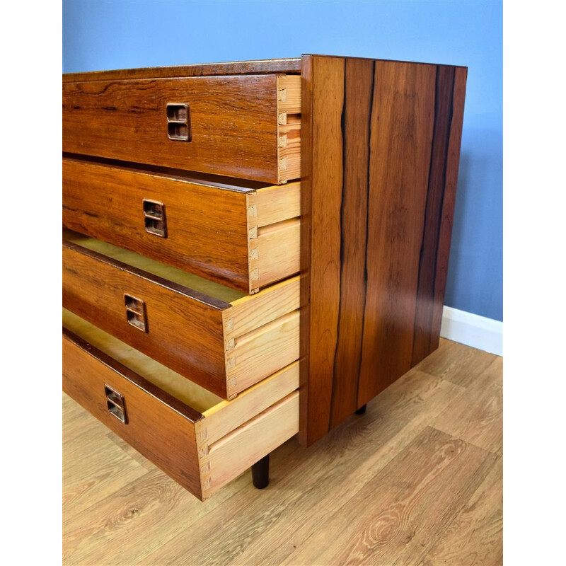 Vintage Danish Rosewood Chest of 4 Drawers, 1960-70s