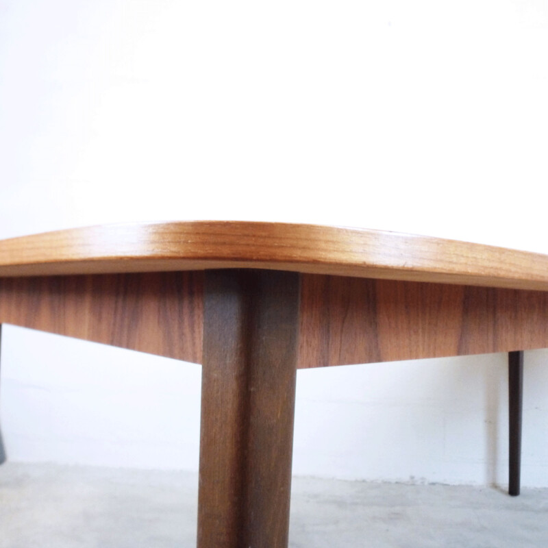 Vintage dining table extendable in teak 1960