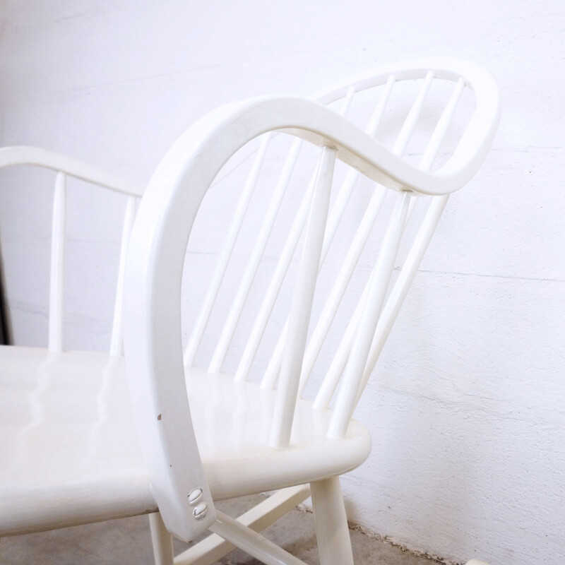 Vintage rocking chair white Edsbyverken, Swedish 1960 