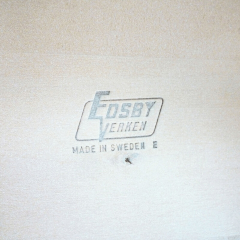 Chaise à bascule vintage blanche Edsbyverken, Suédois 1960