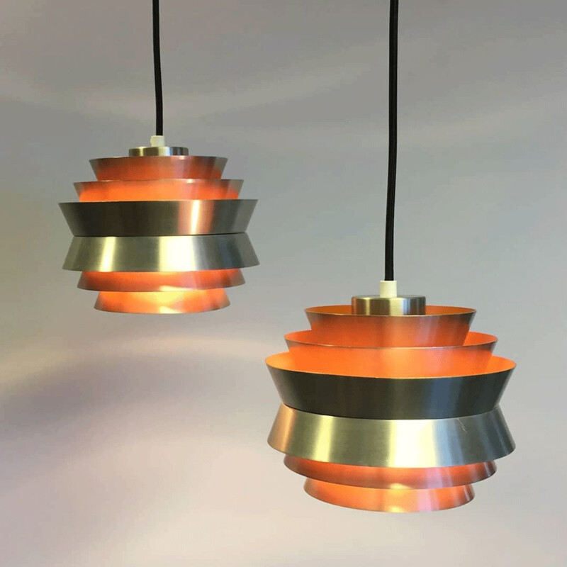 Vintage silver plated suspension lamp by Carl Thore