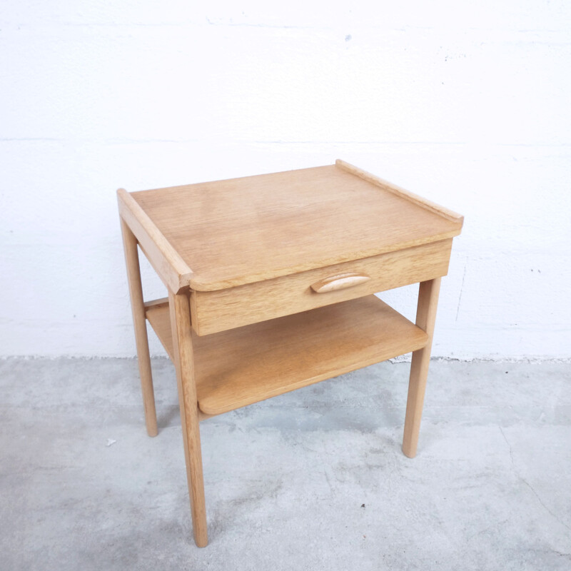 Pair of vintage night stands mismatched in beech 1960s