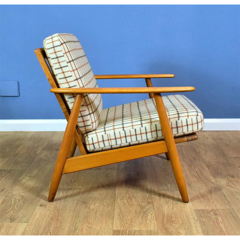 Vintage Lounge chair in Wool & Beech Danish 1960s