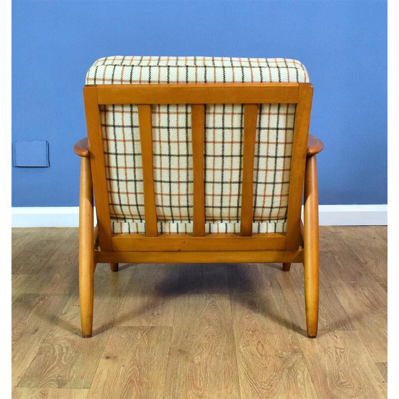 Vintage Lounge chair in Wool & Beech Danish 1960s