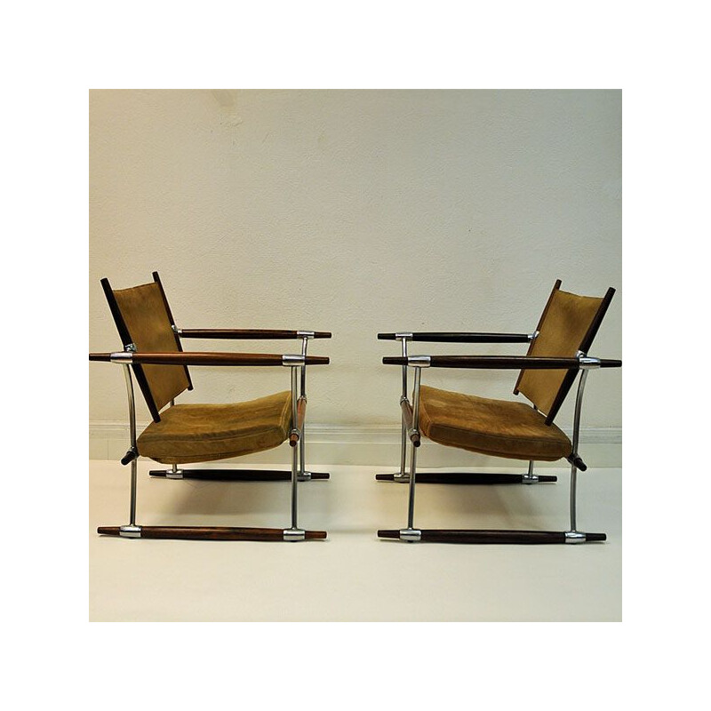 Pair of Stokke armchairs by Jens H. Quistgaard, Nissen, Denmark 1966