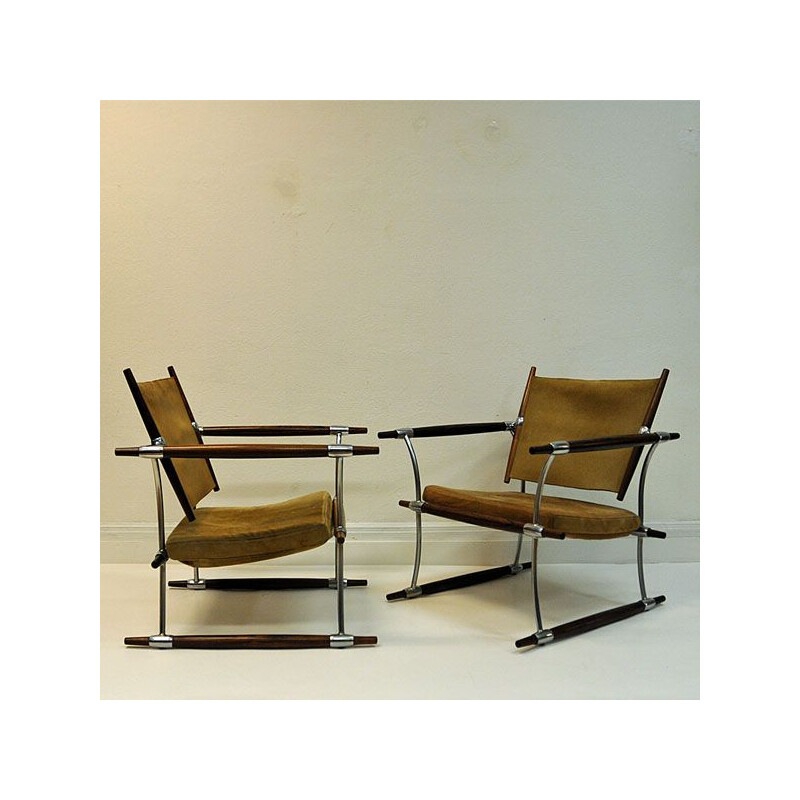 Pair of Stokke armchairs by Jens H. Quistgaard, Nissen, Denmark 1966