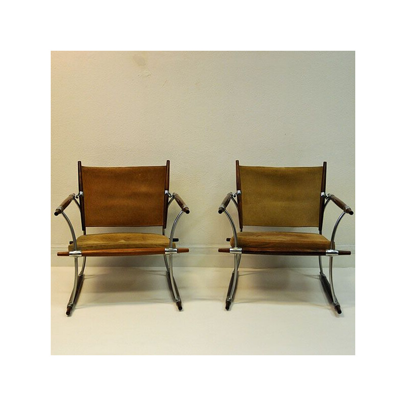 Paire de fauteuils Stokke par Jens H. Quistgaard, Nissen, Danemark 1966
