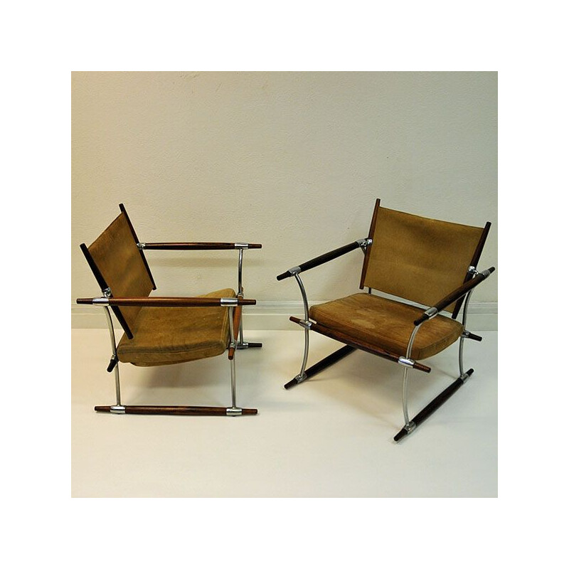 Paire de fauteuils Stokke par Jens H. Quistgaard, Nissen, Danemark 1966