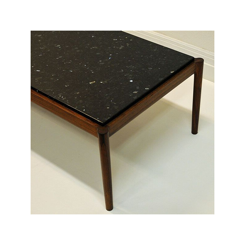 Vintage coffee table with black top by Ib Kofod Larsen, 1960s