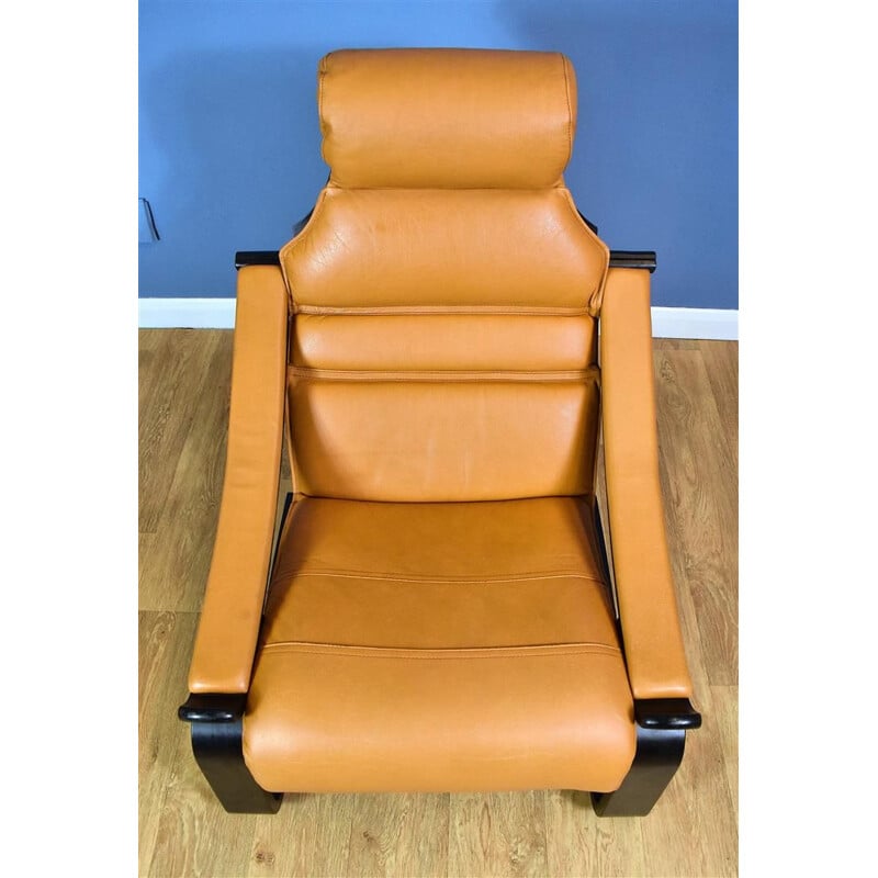 Fauteuil vintage Suédois en cuir 1960-70