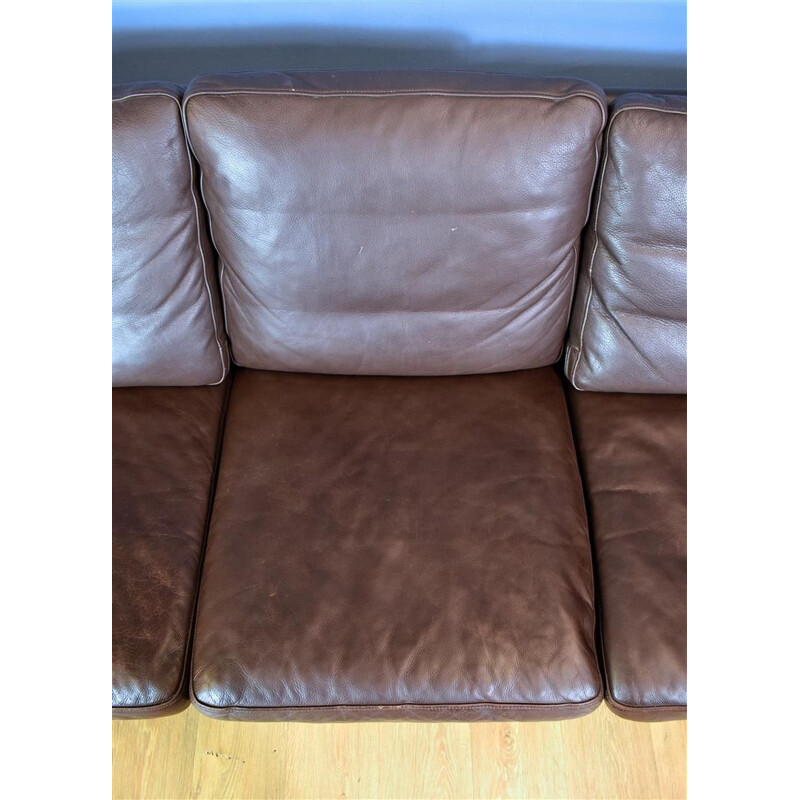 Vintage Danish sofa in Brown Leather by Mogensen