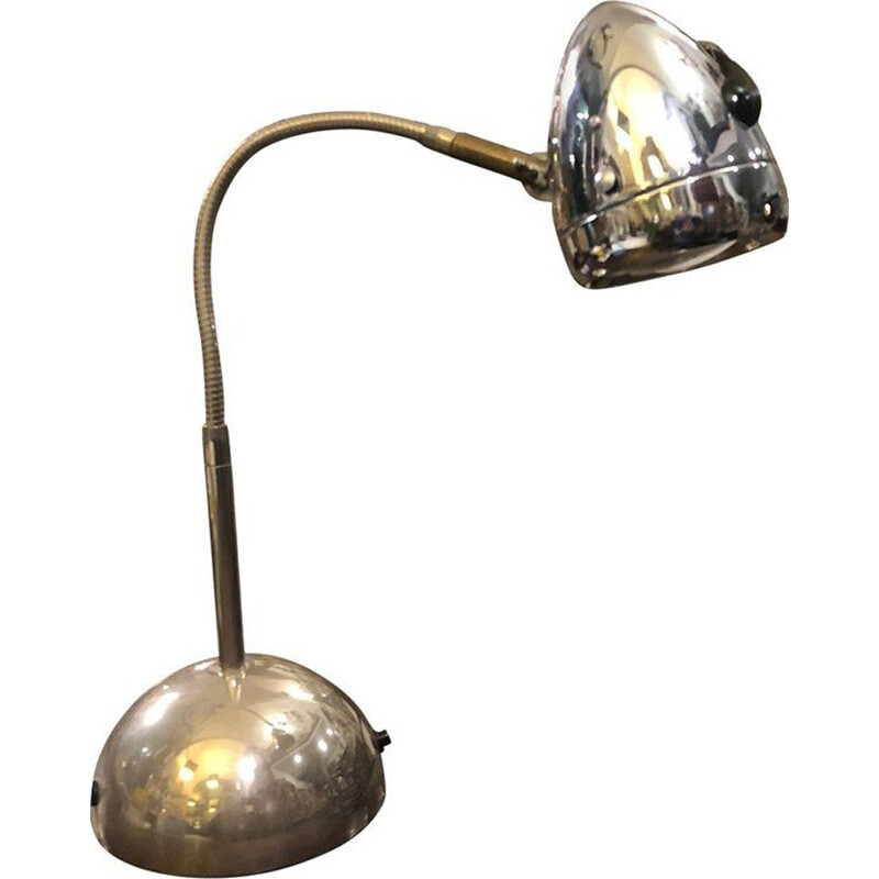 Vintage italian lamp by Catellani & Smith in silvered steel 1990