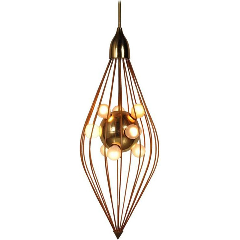 Vintage copper and brass ceiling light