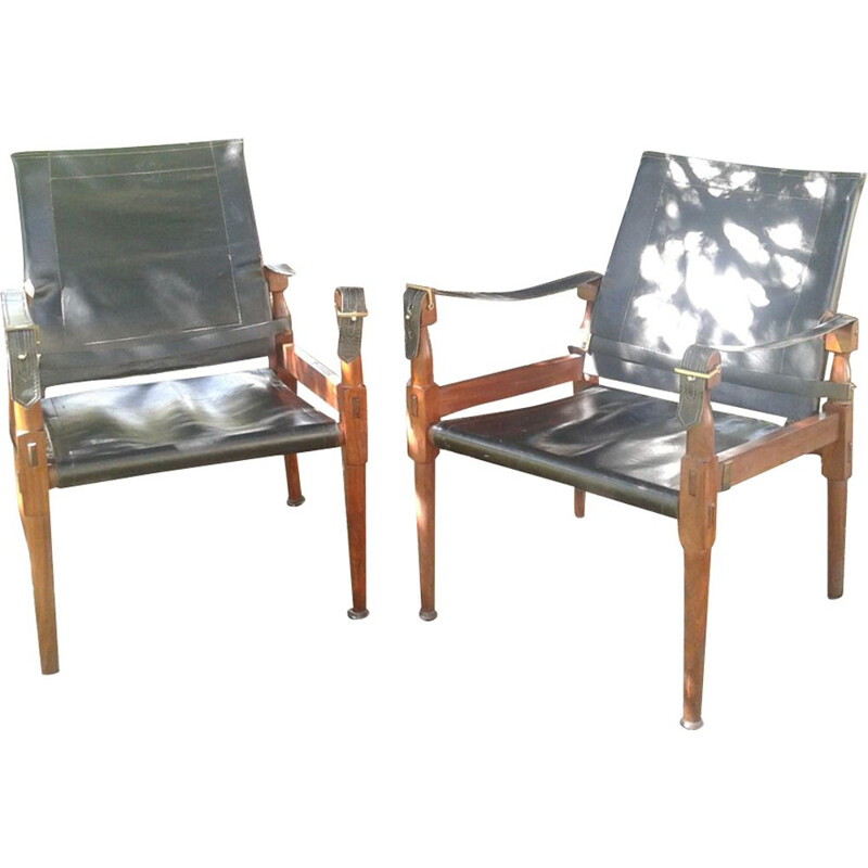 Paire de fauteuils vintage scandinaves pour Hayat en bois 1960