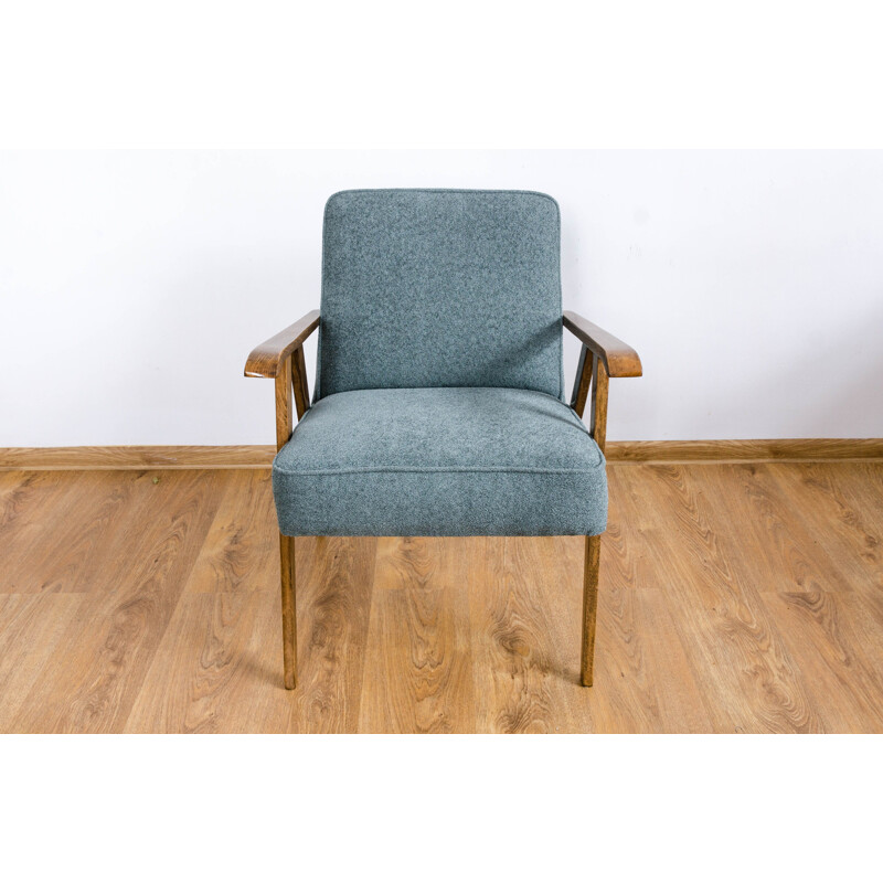 Vintage grey armchair beechwood, 1960s