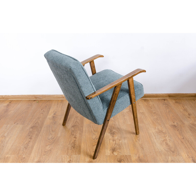 Vintage grey armchair beechwood, 1960s