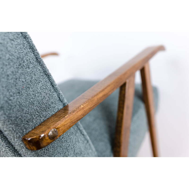 Vintage grey armchair beechwood, 1960s